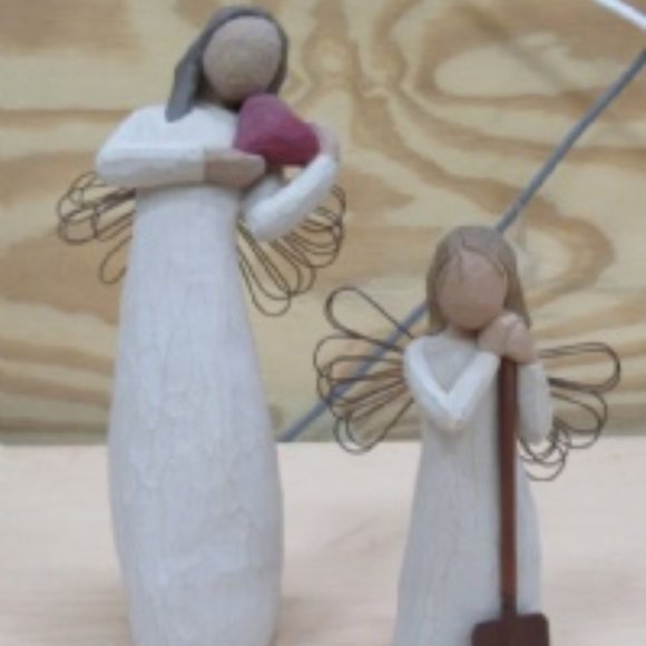 2 Willow Tree Figures Angel Of The Heart & Garden